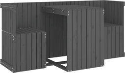 vidaXL - Balkonset - 2-zits - massief - grenenhout - grijs
