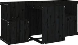 vidaXL - Balkonset - 2-zits - massief - grenenhout - zwart