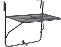 vidaXL - Balkontafel - 60x40 - cm - staal - zwart