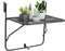 vidaXL - Balkontafel - 60x40 - cm - staal - zwart