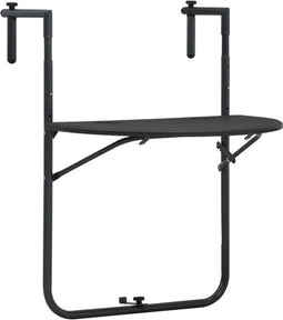 vidaXL - Balkontafel - hangend - 60x64x83,5 - cm - rattan-look - kunststof - bruin