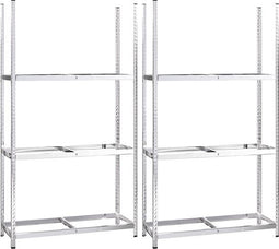 vidaXL - Bandenrekken - 3-laags - 2 - st - 110x40x200 - cm - staal - zilverkleurig