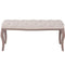 vidaXL - Bank - 110x38x48 - cm - linnen - massief - hout - crèmewit