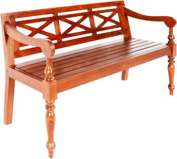 vidaXL - Bank - Batavia - 123 - cm - massief - mahoniehout - donkerbruin