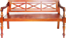 vidaXL - Bank - Batavia - 136 - cm - massief - mahoniehout - donkerbruin