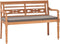 vidaXL - Bank - Batavia - met - donkergrijs - kussen - 120 - cm - massief - teakhout