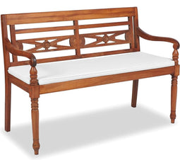 vidaXL - Bank - Batavia - met - kussens - 120 - cm - teakhout