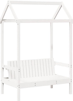 vidaXL - Bank - met - dak - 117,5x70x176,5 - cm - massief - grenenhout - wit