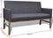 vidaXL - Bank - met - gevoerde - kussens - stof - rubberwood - donkergrijs
