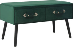 vidaXL - Bank - met - lades - 80 - cm - fluweel - groen