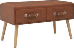 vidaXL - Bank - met - lades - 80 - cm - kunstleer - bruin