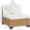 vidaXL - Bank - zonder - armleuning - met - kussens - natuurlijk - rattan