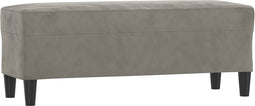 vidaXL - Bankje - 100x35x41 - cm - fluweel - lichtgrijs