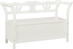 vidaXL - Bankje - 107x45x75,5 - cm - massief - vurenhout - wit