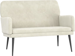 vidaXL - Bankje - 108x79x79 - cm - fluweel - crèmekleurig