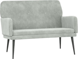 vidaXL - Bankje - 108x79x79 - cm - fluweel - lichtgrijs