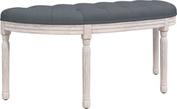 vidaXL - Bankje - 110,5x45x49 - cm - fluweel - donkergrijs