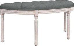 vidaXL - Bankje - 110,5x45x49 - cm - stof - donkergrijs