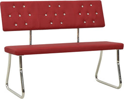 vidaXL - Bankje - 110 - cm - kunstleer - wijnrood
