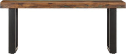 vidaXL - Bankje - 110 - cm - massief - gerecycled - hout - en - staal