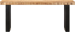 vidaXL - Bankje - 110 - cm - massief - ruw - mangohout - en - staal