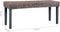 vidaXL - Bankje - 110 - cm - natuurlijk - kubu - rattan - en - massief - mangohout - grijs