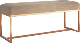 vidaXL - Bankje - 110x36x45 - cm - fluweel - beige