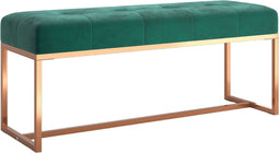 vidaXL - Bankje - 110x36x45 - cm - fluweel - donkergroen