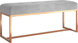 vidaXL - Bankje - 110x36x45 - cm - fluweel - grijs