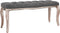 vidaXL - Bankje - 110x38x48 - cm - linnen - massief - hout - donkergrijs