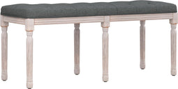 vidaXL - Bankje - 110x40x49 - cm - stof - donkergrijs