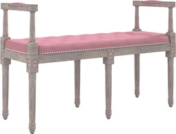 vidaXL - Bankje - 110x40x70 - cm - fluweel - roze