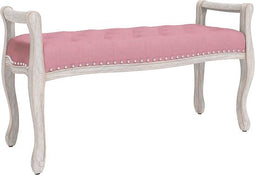 vidaXL - Bankje - 110x45x60 - cm - fluweel - roze