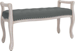 vidaXL - Bankje - 110x45x60 - cm - stof - donkergrijs