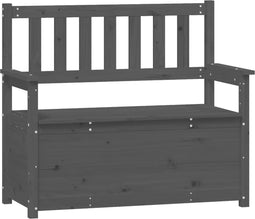 vidaXL - Bankje - 112,5x51,5x96,5 - cm - massief - grenenhout - grijs