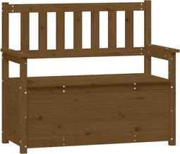 vidaXL - Bankje - 112,5x51,5x96,5 - cm - massief - grenenhout - honingbruin