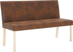 vidaXL - Bankje - 139,5 - cm - kunstsuède - bruin
