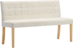 vidaXL - Bankje - 140 - cm - fluweel - crèmekleurig