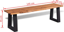vidaXL - Bankje - 145 - cm - massief - acaciahout
