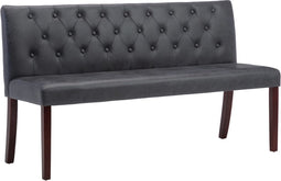 vidaXL - Bankje - 148,5 - cm - kunstsuède - grijs
