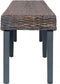 vidaXL - Bankje - 160 - cm - natuurlijk - kubu - rattan - en - massief - mangohout - grijs