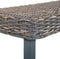 vidaXL - Bankje - 160 - cm - natuurlijk - kubu - rattan - en - massief - mangohout - grijs