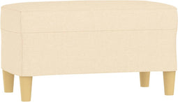 vidaXL - Bankje - 70x35x41 - cm - stof - crèmekleurig