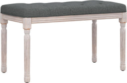 vidaXL - Bankje - 80x40x49 - cm - stof - donkergrijs