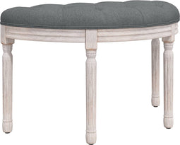 vidaXL - Bankje - 81,5x41x49 - cm - stof - donkergrijs