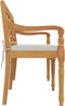 vidaXL - Bankje - Batavia - met - kussen - 150 - cm - massief - teakhout