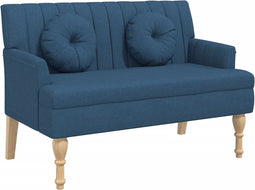 vidaXL - Bankje - met - kussens - 113x64,5x75,5 - cm - stof - blauw