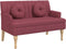 vidaXL - Bankje - met - kussens - 113x64,5x75,5 - cm - stof - wijnrood