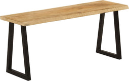 vidaXL - Bankje - met - natuurlijke - rand - 105 - cm - massief - mangohout