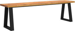 vidaXL - Bankje - met - natuurlijke - rand - 160 - cm - massief - acaciahout